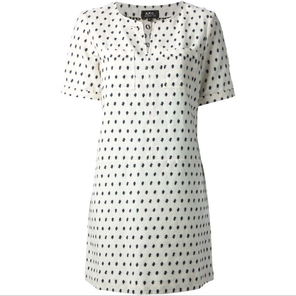 A.P.C. White and Black Mini Dress - Picture 7 of 12